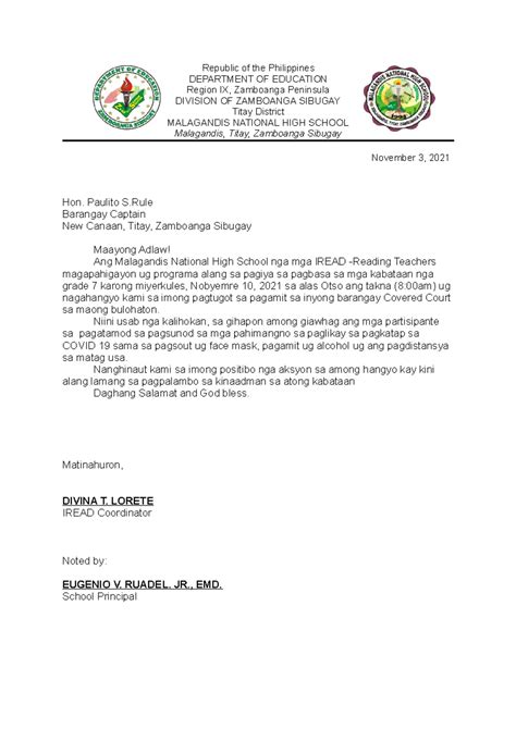 authorization letter bisaya version